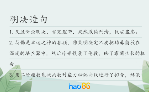 明决造句
