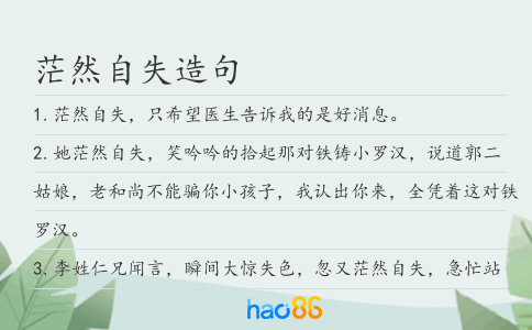 茫然自失造句