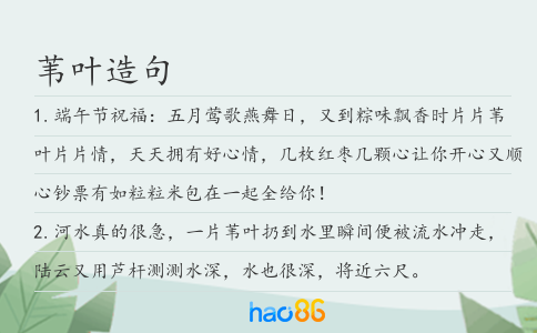 苇叶造句