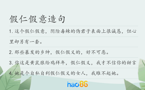 假仁假意造句