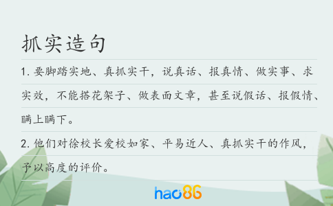 抓实造句