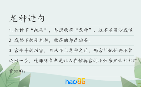 龙种造句