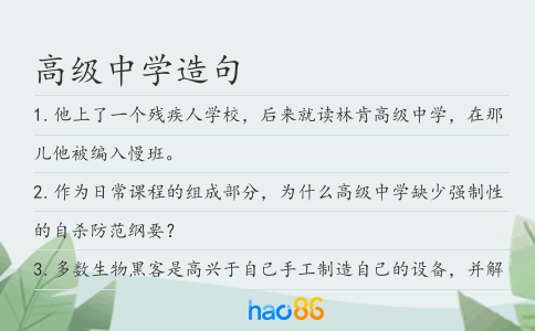 高级中学造句