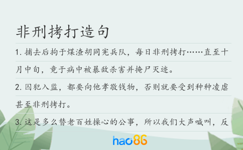 非刑拷打造句