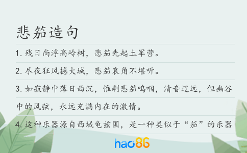 悲笳造句