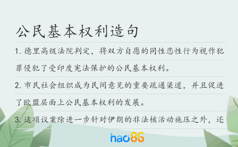 公民基本权利造句