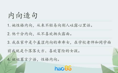 内向造句
