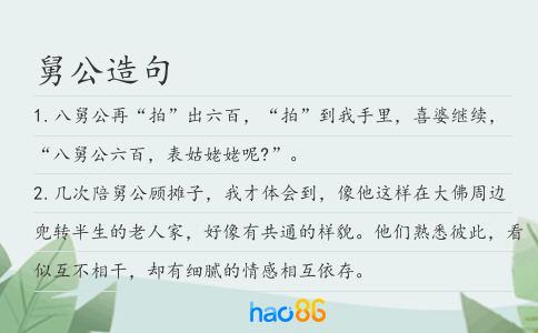 舅公造句