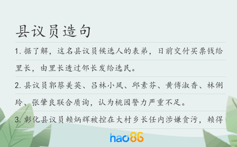 县议员造句