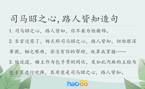 司马昭之心,路人皆知造句