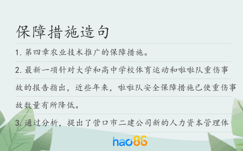 保障措施造句