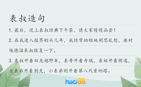 表叔造句
