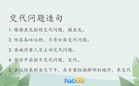 交代问题造句