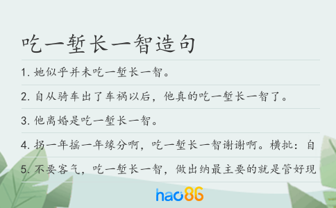 吃一堑长一智造句