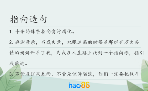 指向造句
