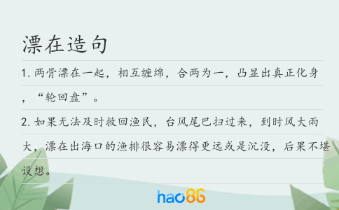 漂在造句