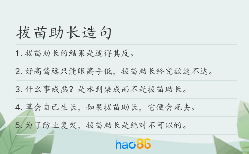 拔苗助长造句