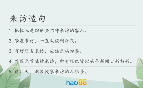 来访造句