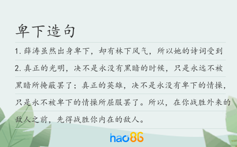 卑下造句