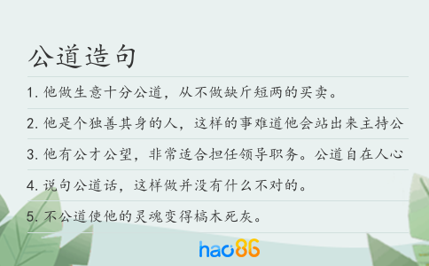 公道造句