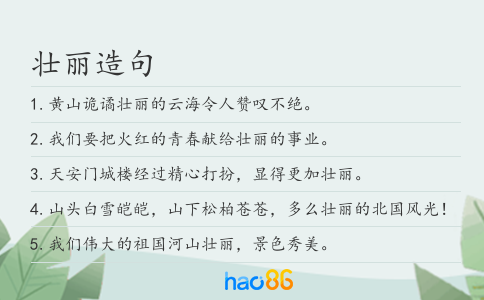 壮丽造句