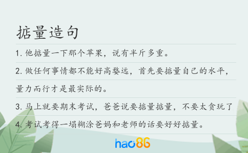 掂量造句
