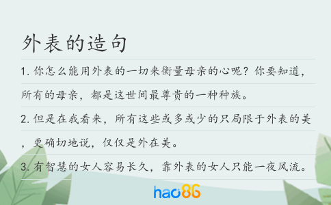 外表的造句