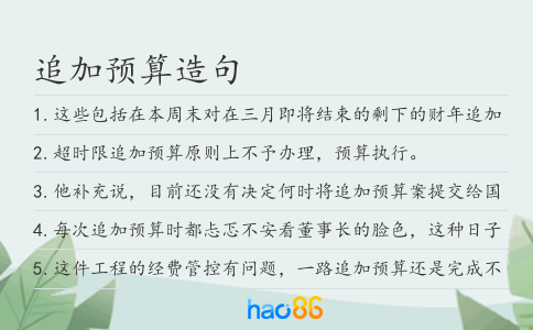 追加预算造句