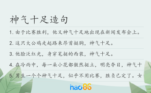 神气十足造句