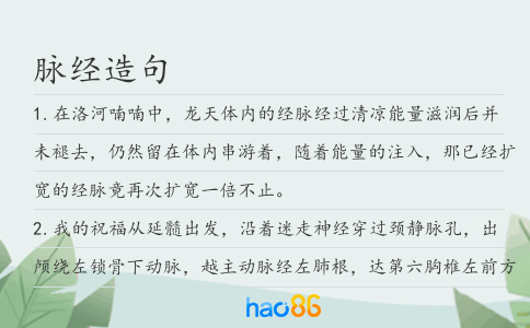 脉经造句