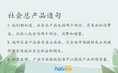 社会总产品造句