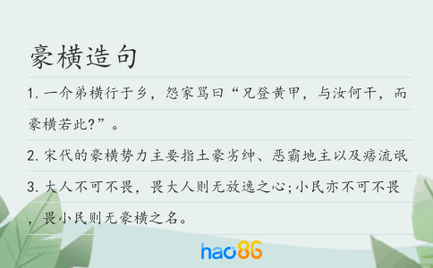 豪横造句