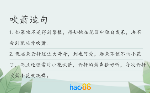 吹萧造句