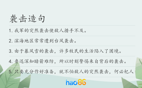 袭击造句