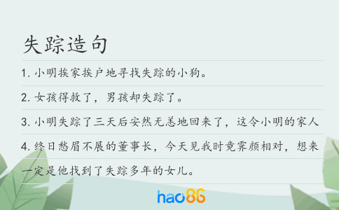 失踪造句