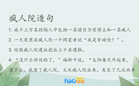 疯人院造句