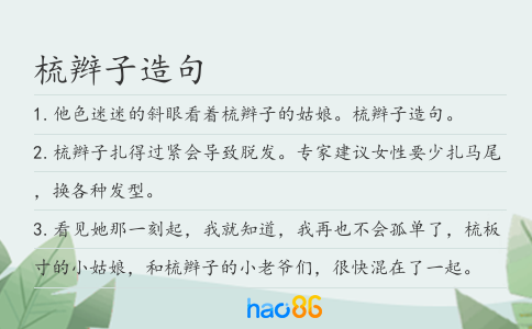 梳辫子造句