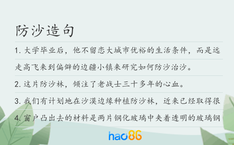 防沙造句
