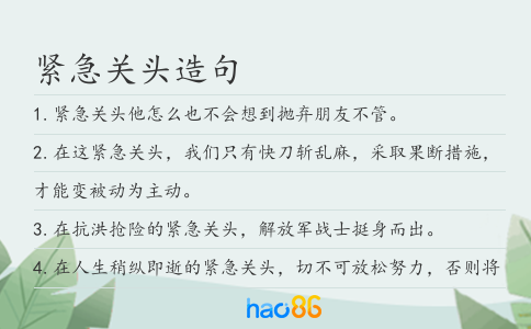 紧急关头造句