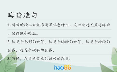 晦暗造句