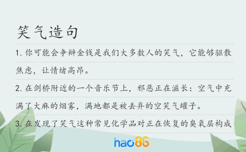 笑气造句