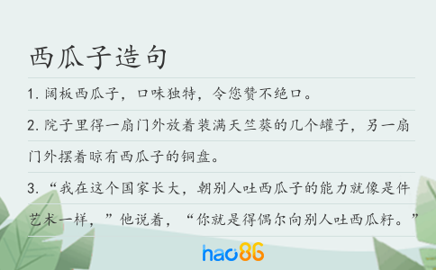 西瓜子造句