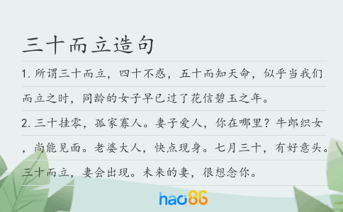 三十而立造句