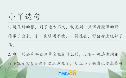小丫造句