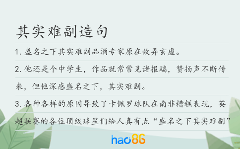 其实难副造句