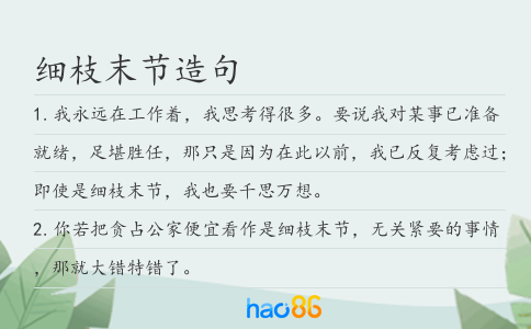 细枝末节造句