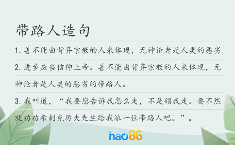 带路人造句