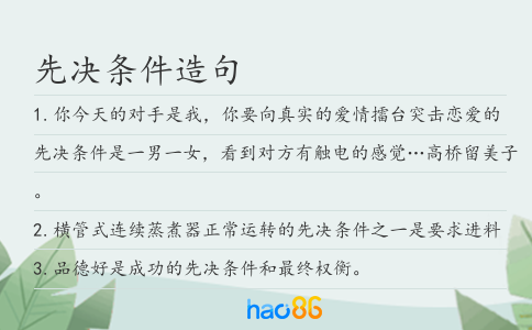 先决条件造句