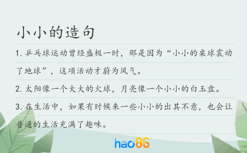 小小的造句