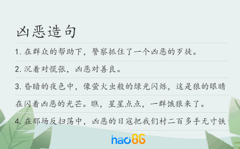凶恶造句